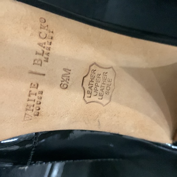 White House Black Market Cheetah Faux Fur Black Patent Leather Shoes Size 6.5M - Picture 12 of 12